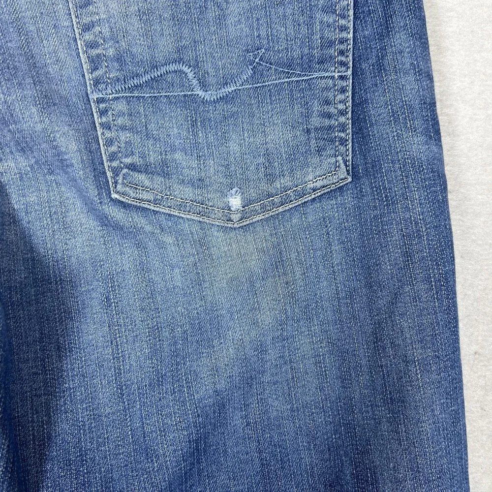 7 For All Mankind Josefina Skinny Boyfriend Jeans Womens 30 Blue Distressed USA - Picture 14 of 16